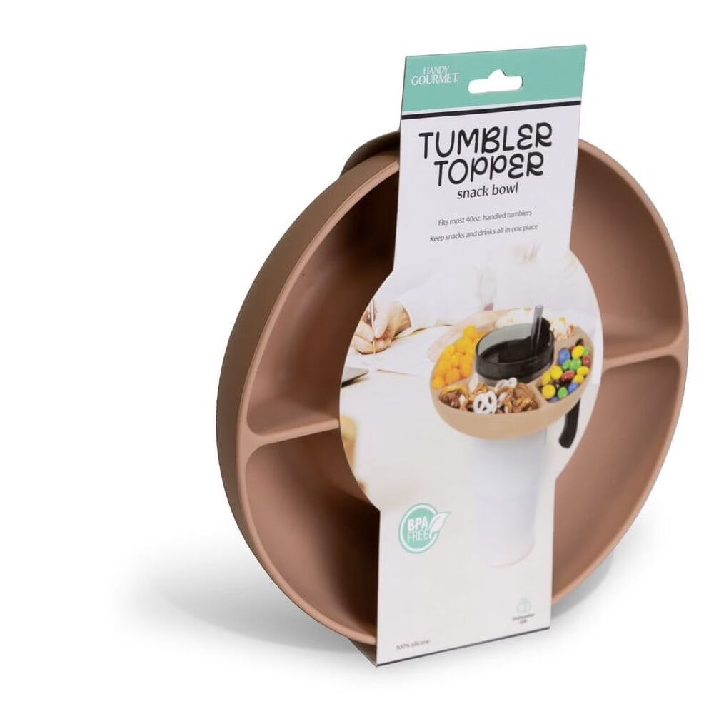 Handy Gourmet Tumbler Topper Snack Tray fits 40oz Tumblers Silicone Snack Tray